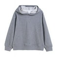 thumbnail image 1 of IFNWSV Girls Sweatshirts Long Sleeve Hooded Pullover Fleece Blouse Casual Cozy Top with Pouch Pocket Dark Gray 4-5 Years, 1 of 2