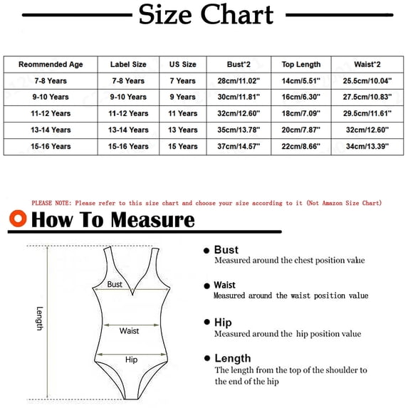 IFNWSV Girls Swimsuit High Waist Childs Split Swimsuit Black 5-6 Years