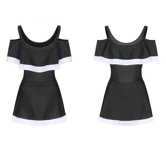 IFNWSV Girls Swimsuit Swimsuit Drying Kids Swimsuit Student with Chest Cushion To Embarrassment Swimsuit Medium and Large Swimsuit Black 7 Years