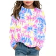 thumbnail image 1 of IFNWSV Girls T Shirts Long Sleeve Crew Neck Tie Dye Graphic Print Pullover Tee Casual Soft Blouse for Girls Pink 9-10 Years, 1 of 4