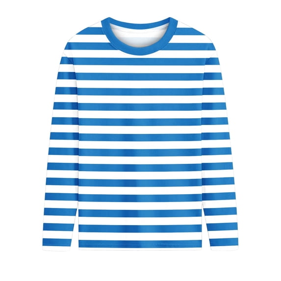 IFNWSV Girls Long Sleeve Shirts Round Neck Color Block Striped Pullover Top Casual Knit Tee for Daily