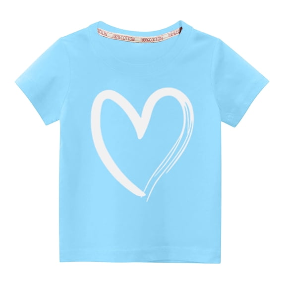IFNWSV Girls T Shirts Toddler Kids Cute Round Neck Print Short Sleeve Blue 9 Years