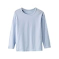 thumbnail image 1 of IFNWSV Girls Tops Long Sleeve Crewneck Solid Color Blend Tee Shirts for Girls Casual Pullover Basic Top Light Blue 10 Years, 1 of 6