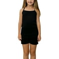 thumbnail image 1 of IFNWSV Girls Summer Outfits Thin Shoulder Strap Tank Top and Shorts Home Wear Two-piece Set for Kids Black 13-15 Years, 1 of 5