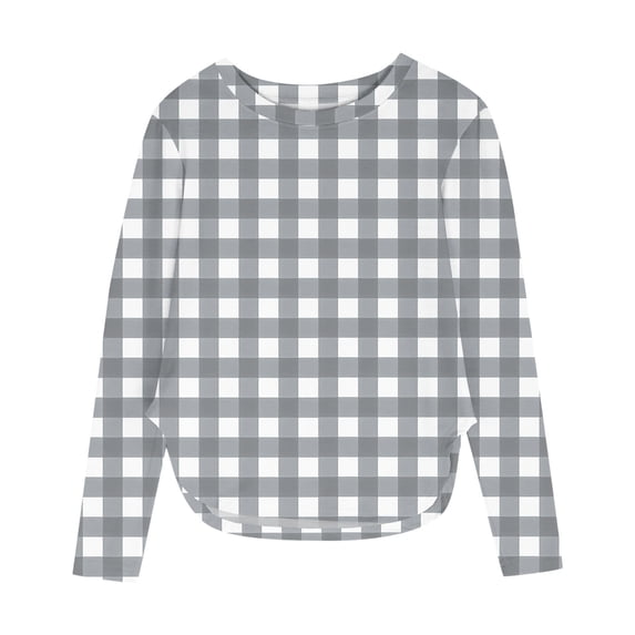 IFNWSV Graphic Tees for Girls Long Sleeve Crewneck Side Split Hem Pullover Top Casual Print T Shirt for Girls Gray 11 Years