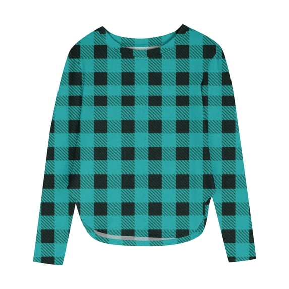 IFNWSV Graphic Tees for Girls Long Sleeve Crewneck Side Split Hem Pullover Top Casual Print T Shirt for Girls Mint Green 7 Years