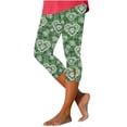 thumbnail image 1 of IFNWSV Leggings Women Print Capri Length High Waist Elastic Comfort Soft Yoga Gym Stretch Pants with Pockets Green S, 1 of 5