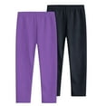 thumbnail image 1 of IFNWSV Leggings for Girls 2 Pack Solid Stretchy High Waist Pull On Opaque Tights for School Daily Active Wear Purple 5-6 Years, 1 of 7