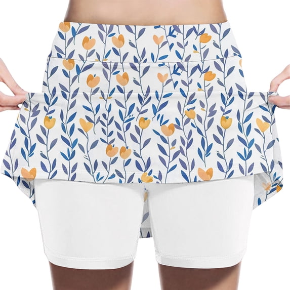 IFNWSV Little Girl Skirts Knee Length High Waist Printed Pattern Athletic Fabric Skirt 10 Years