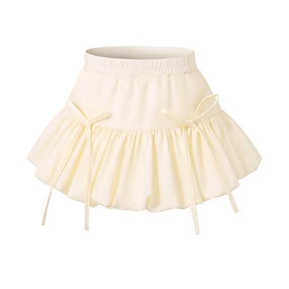 IFNWSV Little Girls Skirt Short Length Elastic Waist Solid Color Cotton Blend Skirt 12 Years