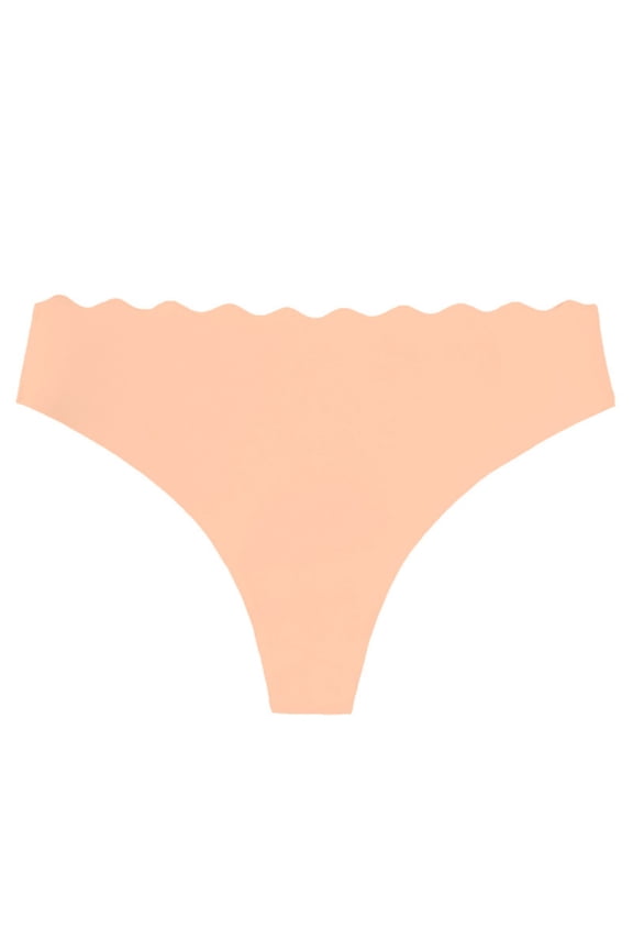 Low Rise Ice Silk Seamless Underwear Ruffle Trim Heart Cutout Breathable Cotton Crotch Bikini Panties Khaki S