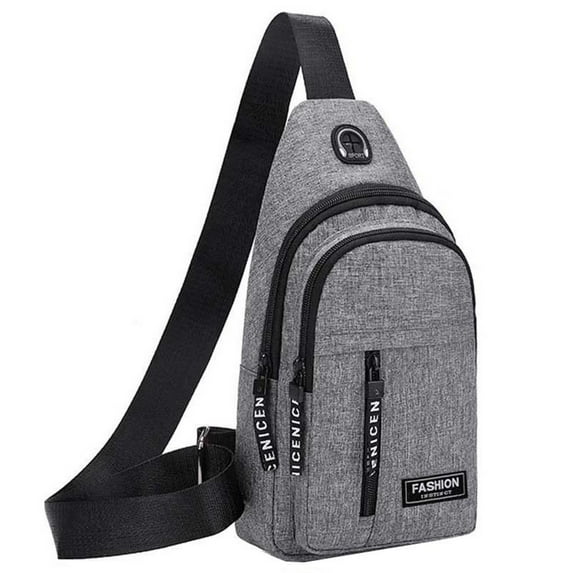 IFNWSV Men's Small Sling Bag Zipper Multi-purpose Crossbody Bags Travel Outdoor Sports Bag with Earphone Hole