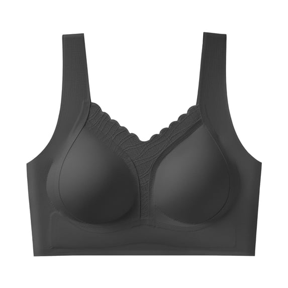 IFNWSV Minimizer Bras for Women Solid Color No Underwire Push Up Breathable Light Support Daily Seamless Bra Black 42BC