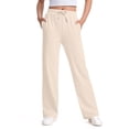 thumbnail image 1 of IFNWSV Pants for Girls Solid Drawstring Elastic Waist Oversized Sweatpants with Pockets for Lounge Beige 5-6 Years, 1 of 6