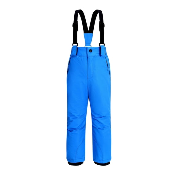 IFNWSV Pants for Girls Waterproof Thickened Ski Snow Pants with Zipper Pockets and Elastic Waistband for Winter Blue 4-5 Years