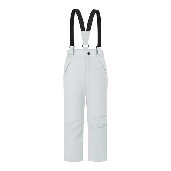 IFNWSV Pants for Girls Waterproof Thickened Ski Snow Pants with Zipper Pockets and Elastic Waistband for Winter White 12-13 Years