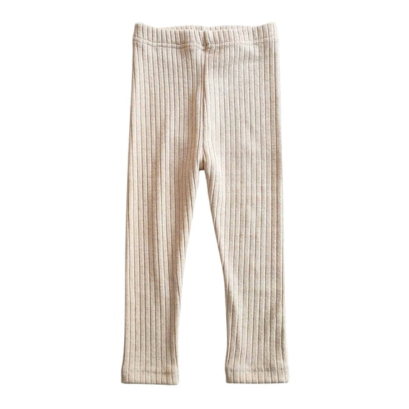 IFNWSV Pants for Teen Girls Solid Lightweight Elastic Waist Casual Trousers with Pockets for School Beige 4-5 Years