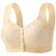 thumbnail image 1 of IFNWSV Plus Size Bras for Women Wirefree Push Up Bra Lightly Lined Breathable Seamless Daily Lingerie Beige 44D, 1 of 2