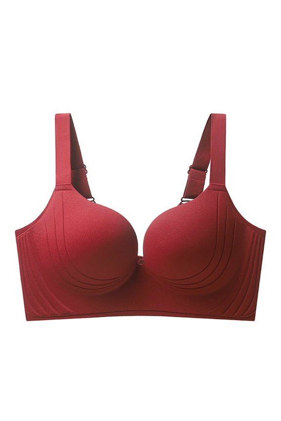 Plus Size Front Closure Bra, Full Cup Wire Free Support Bra, Side Support No Sagging Comfort Seamless
