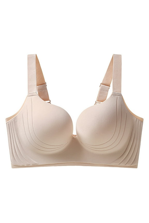 Plus Size Front Closure Bra, Full Cup Wire Free Support Bra, Side Support No Sagging Comfort Seamless