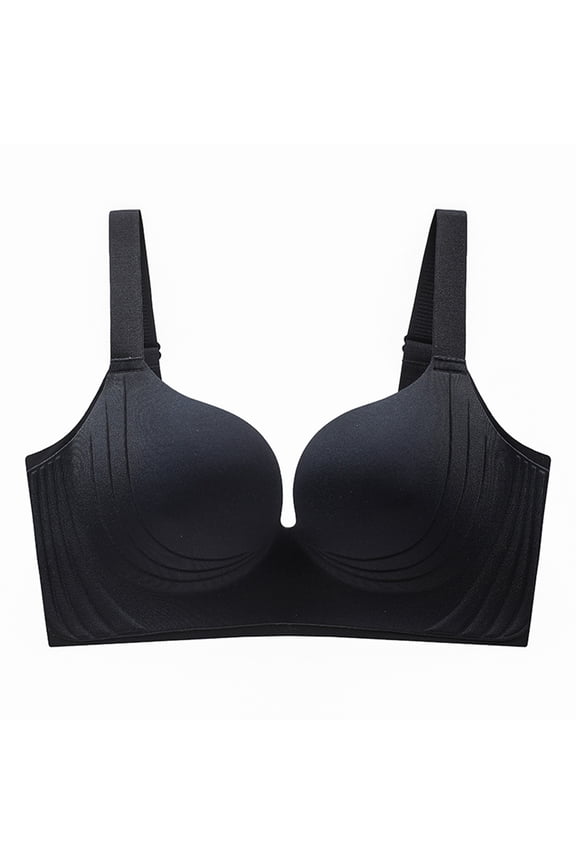 Plus Size Front Closure Bra, Full Cup Wire Free Support Bra, Side Support No Sagging Comfort Seamless