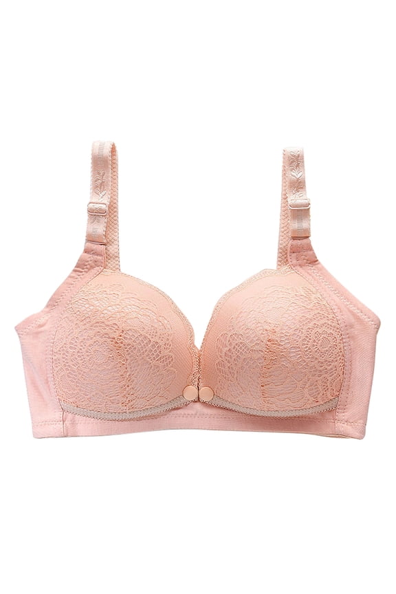 Plus Size Front Closure Bra Wireless Full Coverage Comfort Bra for Women, Posture Support Non Padded Bra with Side & Back Smoothing, Soft Seamless Everyday T-Shirt Bra