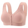 thumbnail image 1 of IFNWSV Plus Size Front Closure Bras for Women Embroidered No Underwire Comfort Breathable Push Up Thin Bra Pink 36BC, 1 of 2