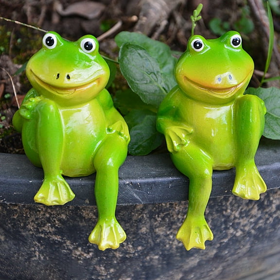 IFNWSV Pottery Decoration Ornaments Frog Statues Garden Decoration Statues Courtyard Decorations,2pcs