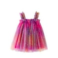 thumbnail image 1 of IFNWSV Pretty Dresses for Girls Sleeveless Round Neck Print Pattern Tulle Blend Dress Knee Length 2 Years, 1 of 3