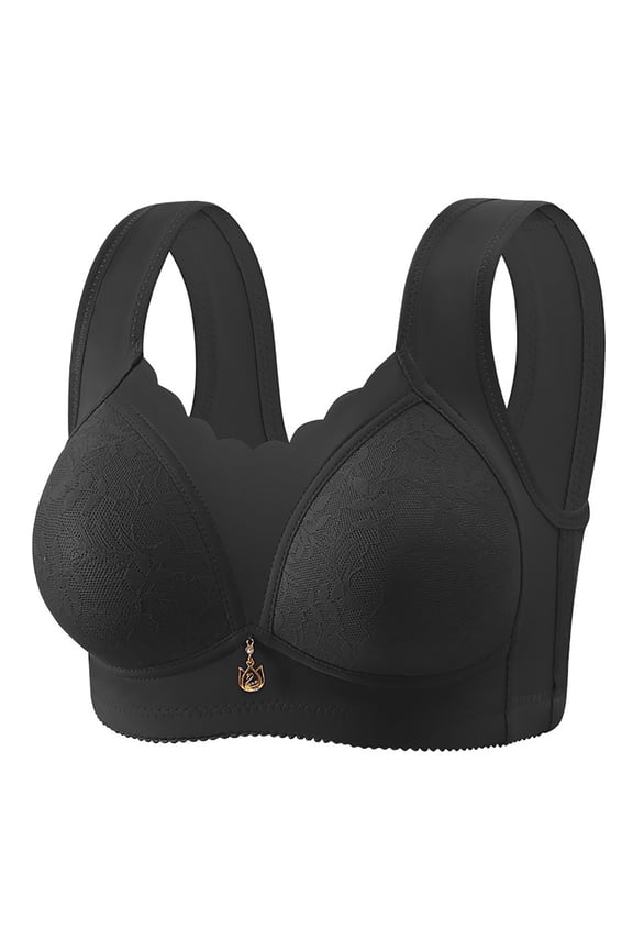 Push Up Support Bra for Women Plus Size Beautiful Back Lace Side Support Full Coverage