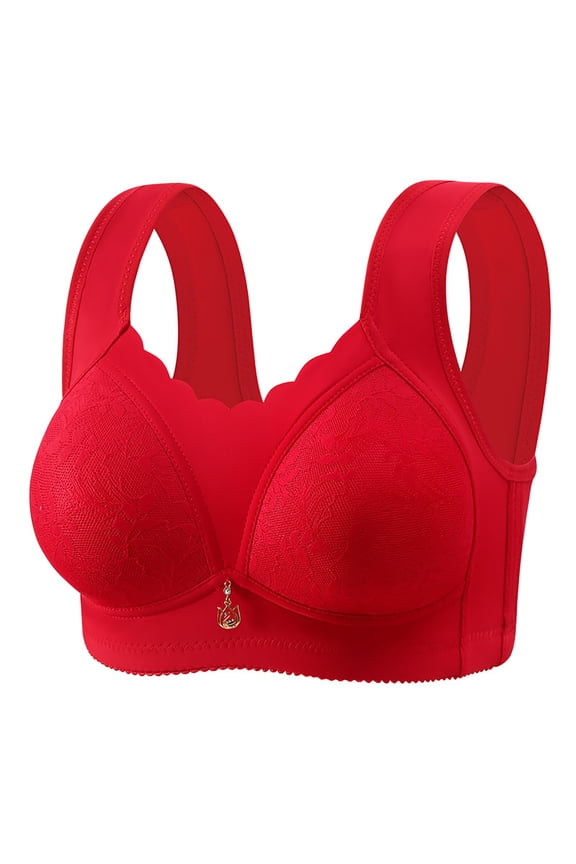 Push Up Support Bra for Women Plus Size Beautiful Back Lace Side Support Full Coverage
