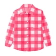 thumbnail image 1 of IFNWSV School Shirts for Boys Plaid Long Sleeve Button Down Lapel Pocket Front Top for Classroom Wear Hot Pink 2 Years, 1 of 7