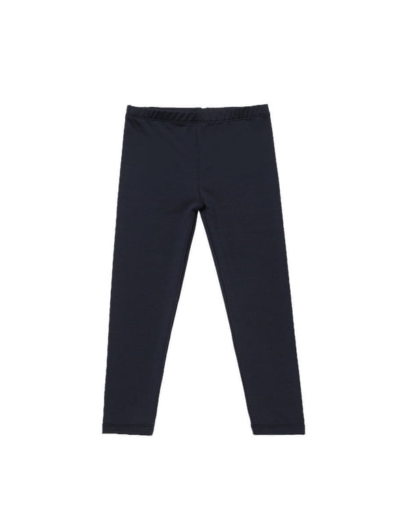 School Uniform for Girls Solid Stretchy Pull On Opaque Leggings Soft Comfortable for Active School Day Navy 9-10 Years