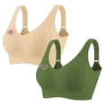 thumbnail image 1 of IFNWSV Sports Bras for Women 2 Pack Rhinestone Wireless No Underwire Lightweight Breathable Daily Active Bra Green 46D, 1 of 6