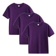 thumbnail image 1 of IFNWSV Summer Shirts for Girls 3 Pack Short Sleeve Shirt T shirts Soft Basic Tees Kids Tshirts Solid Top T-Shirt Purple 7 Years, 1 of 6