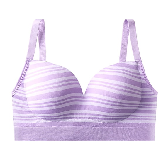 IFNWSV Support Bra for Teens Wireless Breathable Striped Comfort Light Push Up Everyday Wear