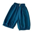 thumbnail image 1 of IFNWSV Sweatpants for Girls Solid Color Cuffed Elastic Waist Thin and Breathable Pants for Mosquito Prevention Blue 4-5 Years, 1 of 4