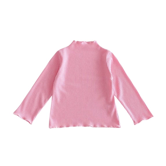 IFNWSV T Shirts for Boys Solid Long Sleeve Crewneck Soft Cotton Pullover Classic Top for Daily School Wear Pink 5-6 Years