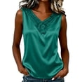 thumbnail image 1 of IFNWSV Tank Tops for Women U Neck Sleeveless Spaghetti Strap Solid Color Lightweight Summer Cami Green M, 1 of 6