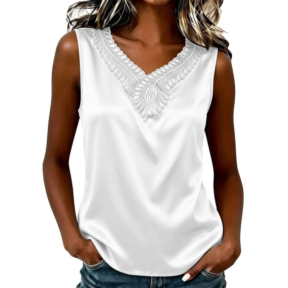 IFNWSV Tank Tops for Women U Neck Sleeveless Spaghetti Strap Solid Color Lightweight Summer Cami White XL