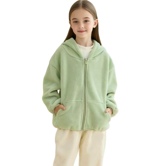 Tick Jacket IFNWSV Toddler Girl Jacket Long Sleeve Hooded Zip Up Solid Color Fleece ...