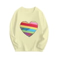 thumbnail image 1 of IFNWSV Tops for Girls Long Sleeve Crewneck Heart Print Pullover Top Casual Blouse Tee for Girls Beige 12 Years, 1 of 5