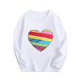 thumbnail image 1 of IFNWSV Tops for Girls Long Sleeve Crewneck Heart Print Pullover Top Casual Blouse Tee for Girls White 14 Years, 1 of 5