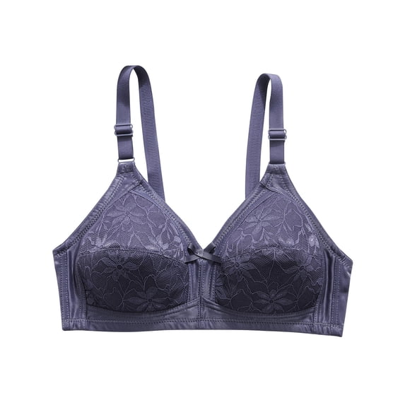IFNWSV Underwire Bras for Women Lace Wireless Bra Breathable Lightweight Full Coverage Daily Support Navy 38BC