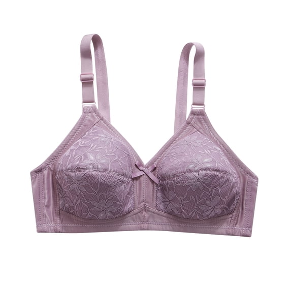 IFNWSV Underwire Bras for Women Lace Wireless Bra Breathable Lightweight Full Coverage Daily Support Pink 42BC