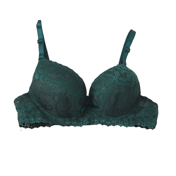 IFNWSV Underwire Lace Bras for Women Mesh Sheer Thin Push Up Light Support Breathable Daily Bra Army Green 36BC