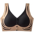 thumbnail image 1 of IFNWSV Wireless Bras for Women Plus Size Front Closure Thin Breathable Push Up Adjustable Full Coverage Bra Black 48D, 1 of 3