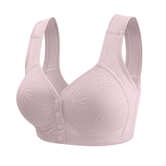 IFNWSV Wireless Everyday Bra Plus Size Front Hook Full Coverage Comfort for Senior Women