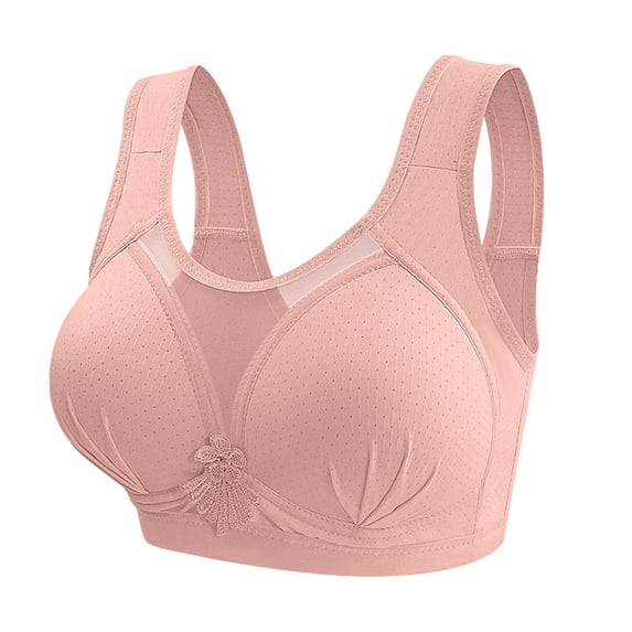 IFNWSV Wireless Everyday Bra Plus Size Front Hook Full Coverage Comfort for Senior Women
