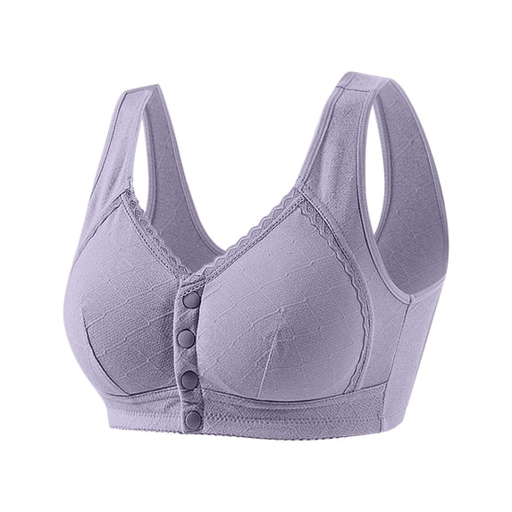 IFNWSV Wireless Front Closure Bras for Women Plus Size Full Coverage Breathable Comfort Bra with Wide Side